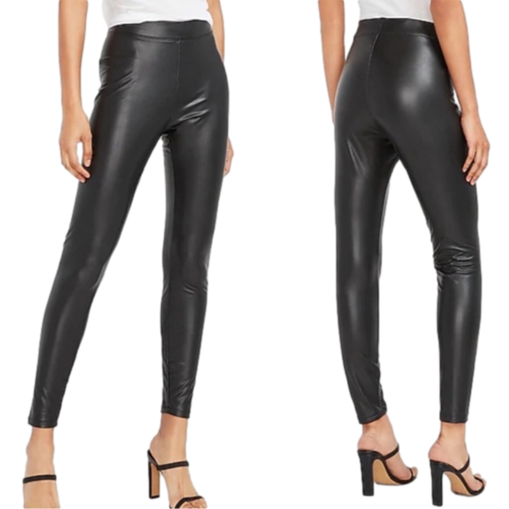 Express size small faux leather leggings GUC